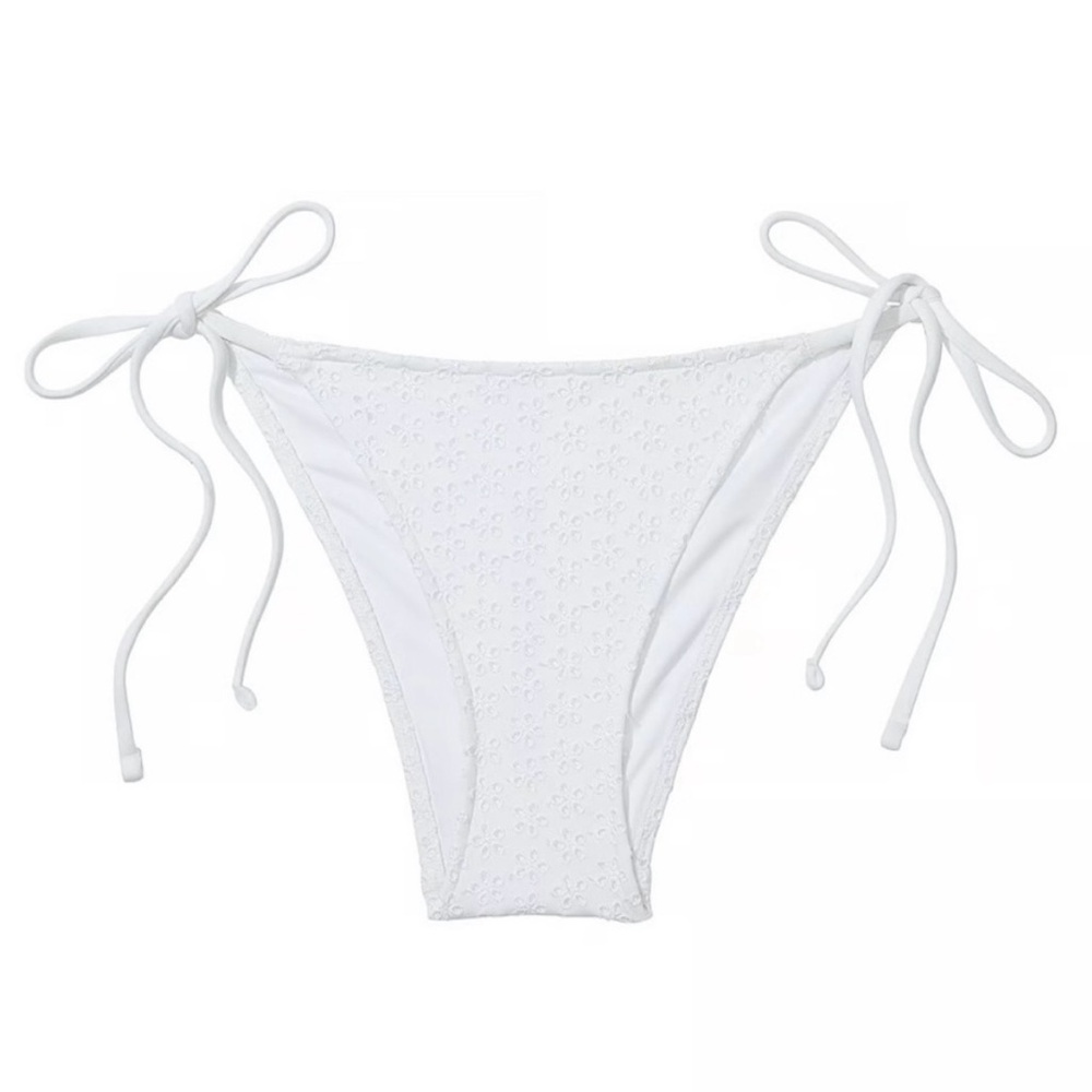 NWT PINK by Frankie’s Bikini Bridgette White Eyelet String Bikini Bottom